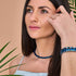 Serpentine | Cobalt Hematite x Gunmetal | Double Wave Necklace